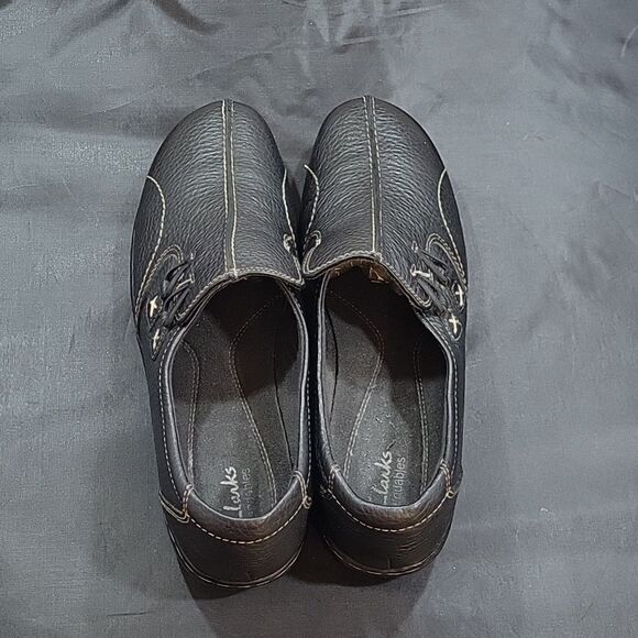 CLARKS COLLECTION ROUND TOE SLIP-ON WOMEN"S FLAT SHOE - Picture 8 of 15